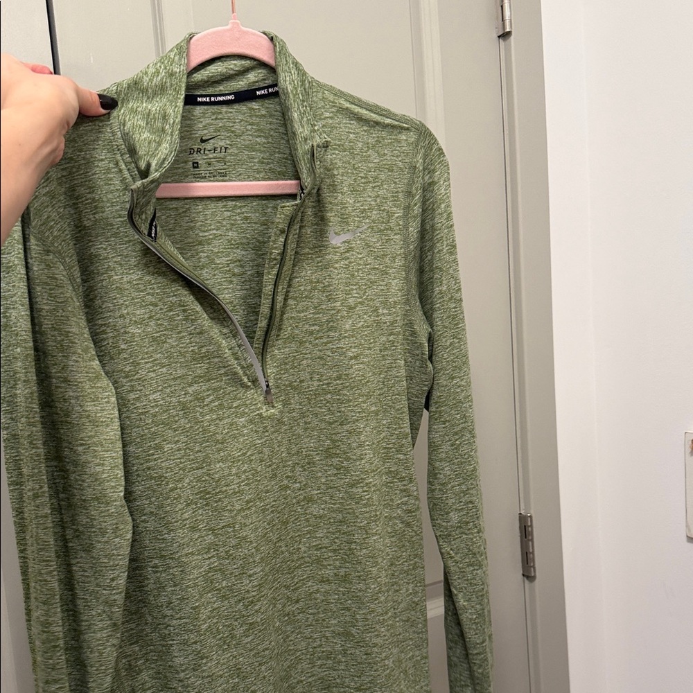 Nike Olive Green Quarter-Zip Pullover